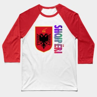 Albania (Shqiperi in Albanian) Coat of Arms Design Baseball T-Shirt